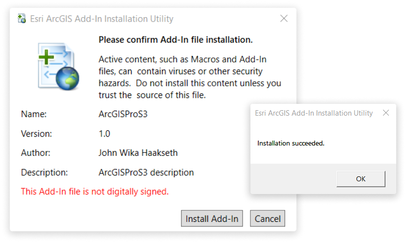 Illustration: installation af OneDoor add-in i ArcGIS Pro